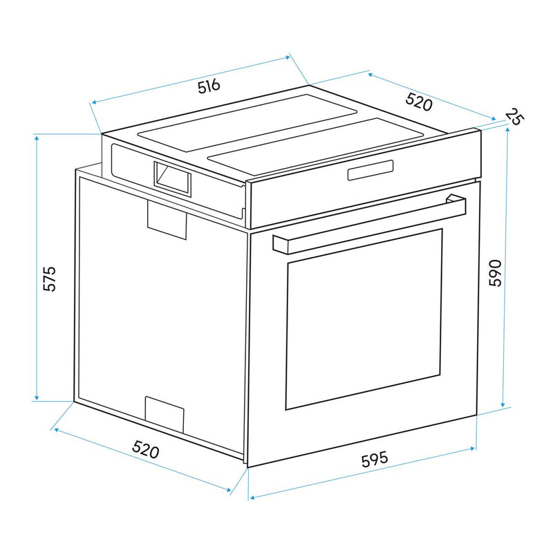 Baridi Integrated Fan-Assisted Electric Oven 60cm 55L Capacity - Black Baridi - Dynamic Drive