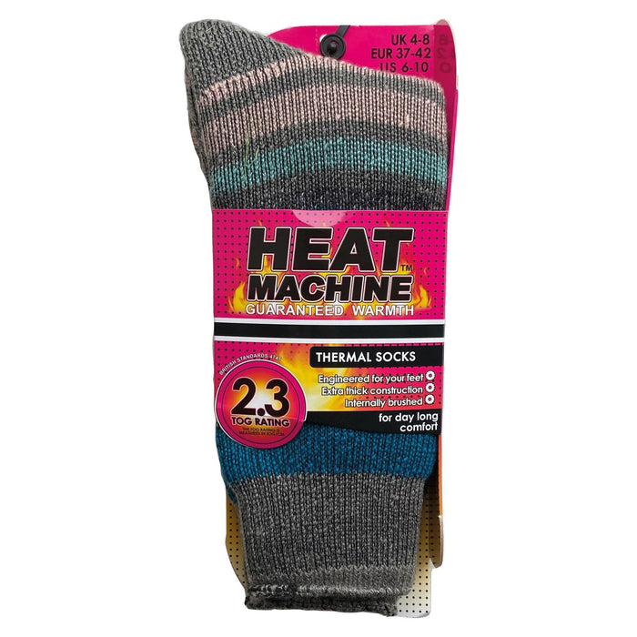Ladies thermal insulated striped socks (assorted colours) 2628 UK Camping And Leisure - Dynamic Drive