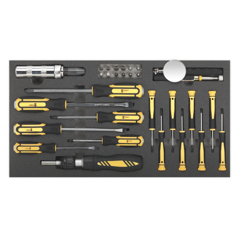Sealey Tool Tray with Screwdriver Set 36pc S01128 Sealey - Dynamic Drive