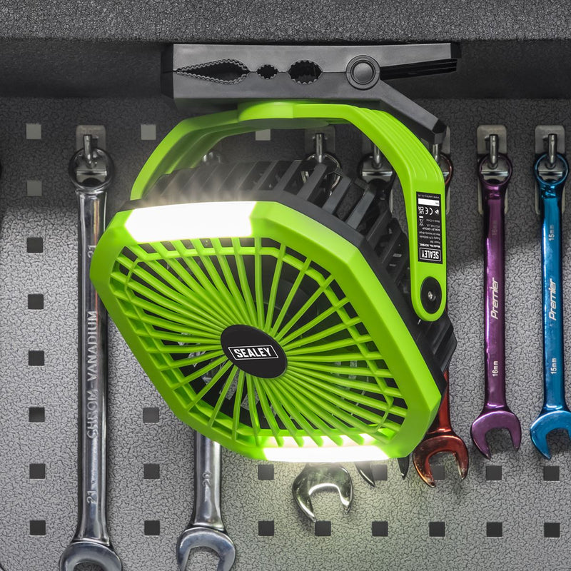 Sealey 4-Speed Portable Clip Fan with Worklight 8" SCF8WL Sealey - Dynamic Drive