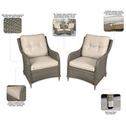 Dellonda Chester Rattan Wicker Outdoor Armchairs 2pc DG69 Dellonda - Dynamic Drive