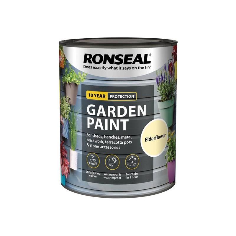 Ronseal Garden Paint Elderflower 750ml Ronseal - Dynamic Drive