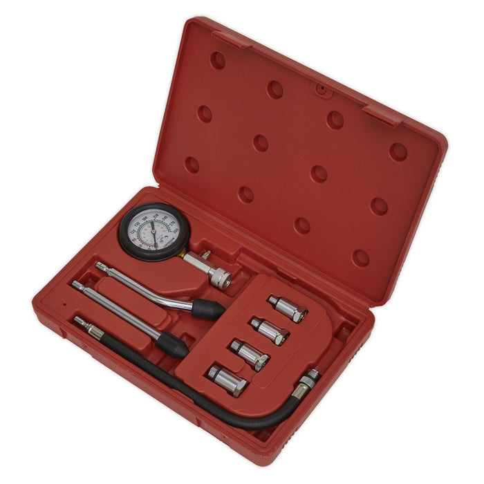 Sealey Petrol Engine Compression Testing Test Kit Tool 8pc Sealey  - Dynamic Drive