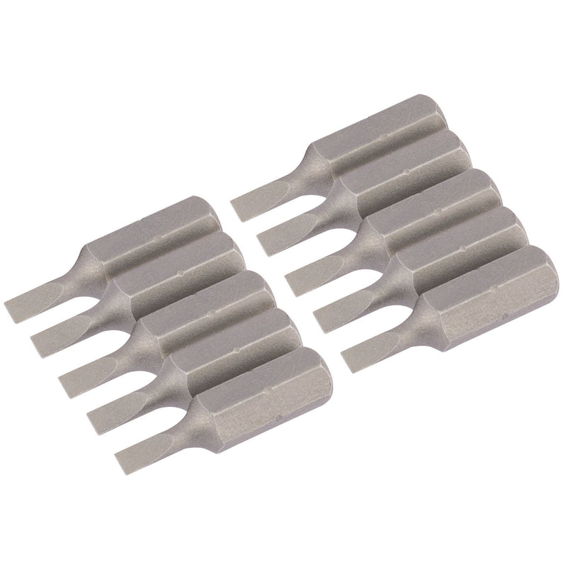 Draper Plain Slot Insert Bit, 3mm, 1/4" Hex, 25mm Long (Pack of 10) 64024 Draper - Dynamic Drive