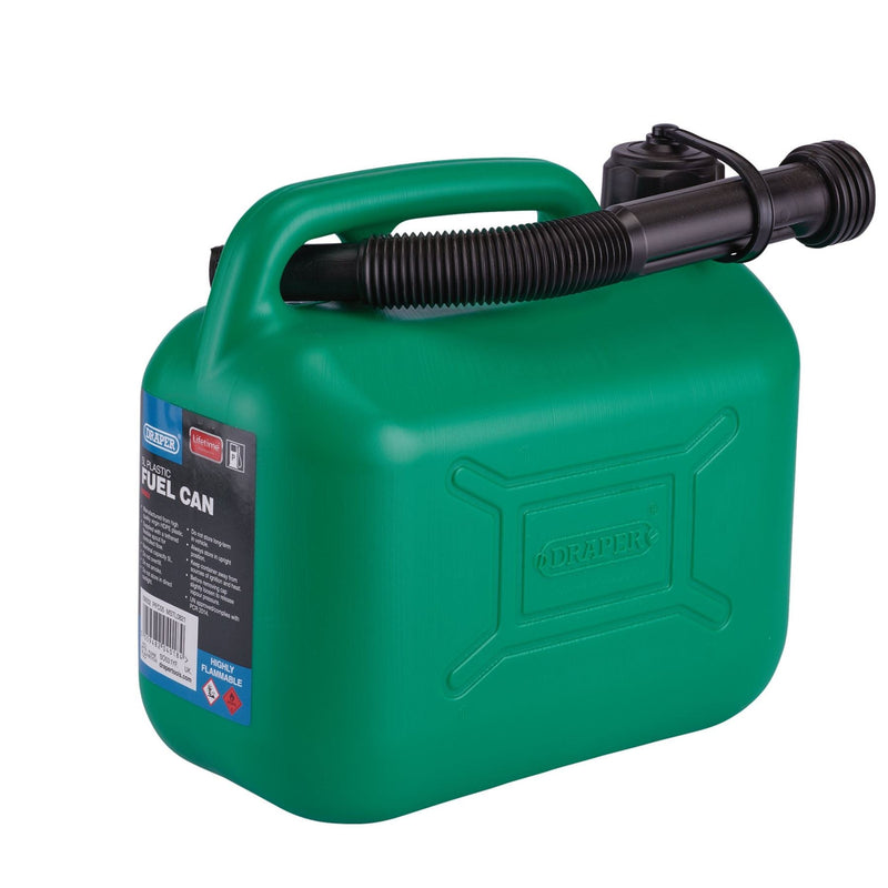 Draper Plastic Fuel Can, 5L, Green 09052 Draper - Dynamic Drive