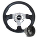 340mm Black Leather Steering Wheel + Boss fits Fiat Uno Turbo ie Uno Sx Td 89>96 Mountney Classic  - Dynamic Drive