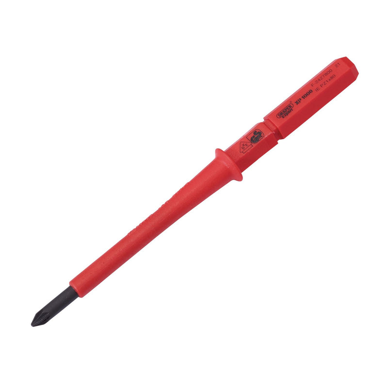 Draper XP1000 VDE PZ Type Interchangeable Screwdriver Blade, No.1 x 80mm Draper - Dynamic Drive