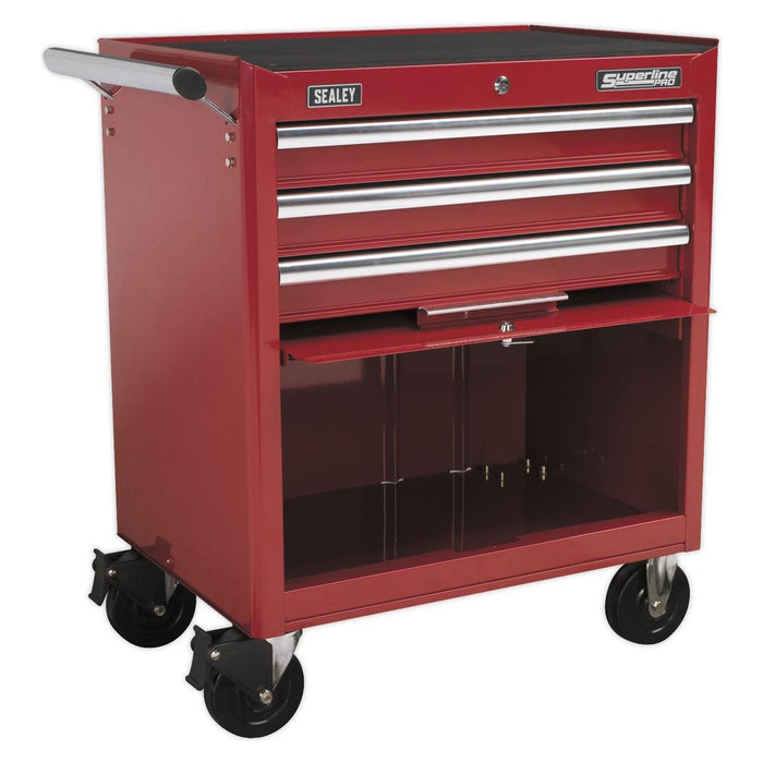 Sealey Rollcab 3 Drawer with Ball Bearing Slides - Red AP33439 Sealey - Dynamic Drive