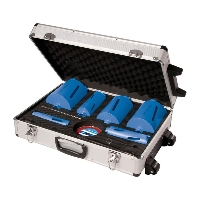 Silverline Diamond Core Drill Kit 6-Core 12pce 38, 52, 65, 107, 117 & 127mm Dia Silverline - Dynamic Drive