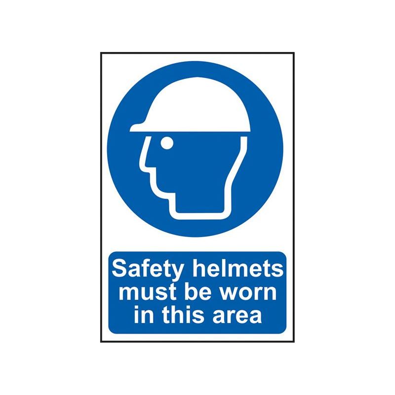 Scan Safety Helmets Must Be Worn in This Area - PVC Sign 200 x 300mm Scan - Dynamic Drive
