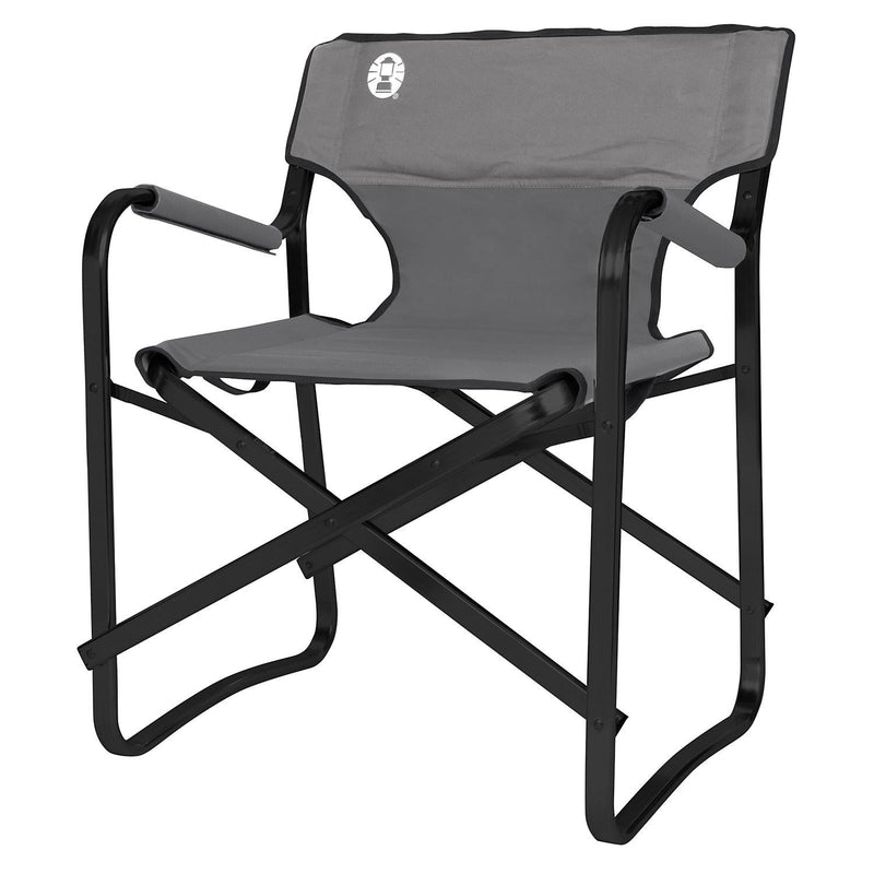 Coleman Deck Chair Grey Camping Garden Black Steel Frame Seat Caravan Coleman - Dynamic Drive