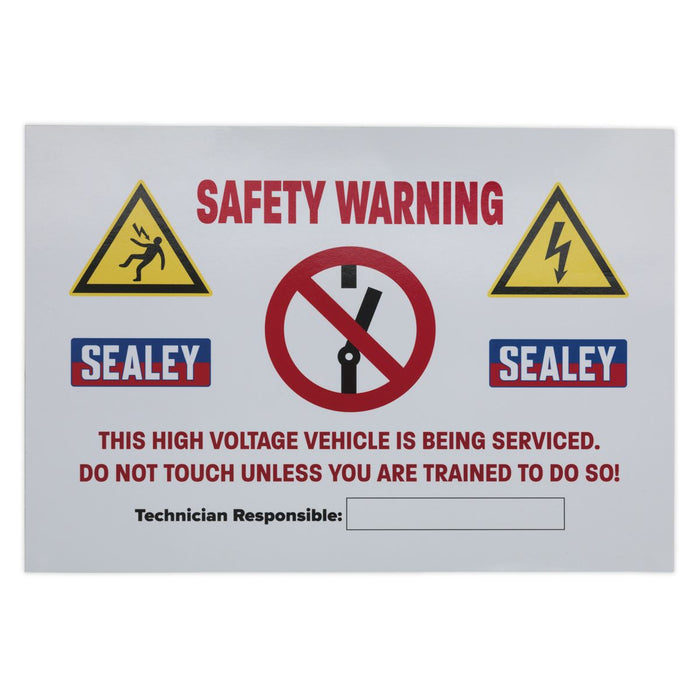 Sealey Hybrid/Electric Vehicle Warning Sign HYBRIDSIGN Sealey - Dynamic Drive