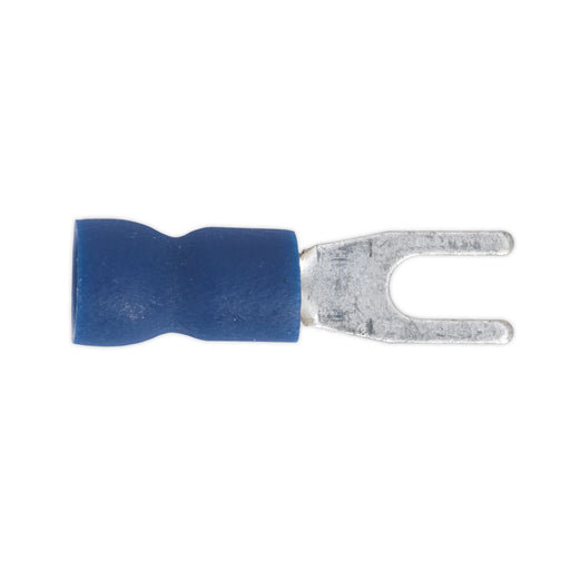 Sealey Easy-Entry Fork Terminal3.7mm (4BA) Blue Pack of 100 BT13 Sealey - Dynamic Drive