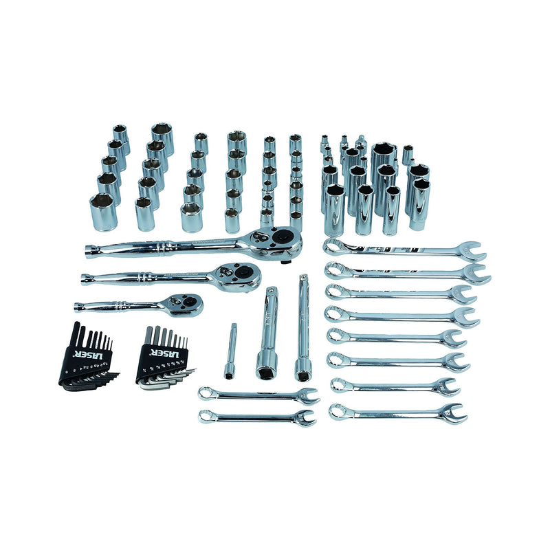 Laser Socket and Spanner Set AF/Metric 1/4"D, 3/8"D, 1/2"D 89pc 3500 Laser - Dynamic Drive