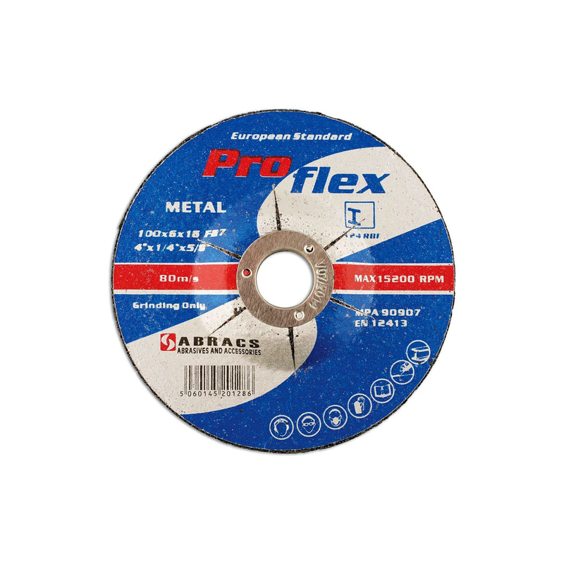 Connect Abracs Metal Grinding Discs 100mm x 6.0mm 25pc 32193 Tool Connection - Dynamic Drive