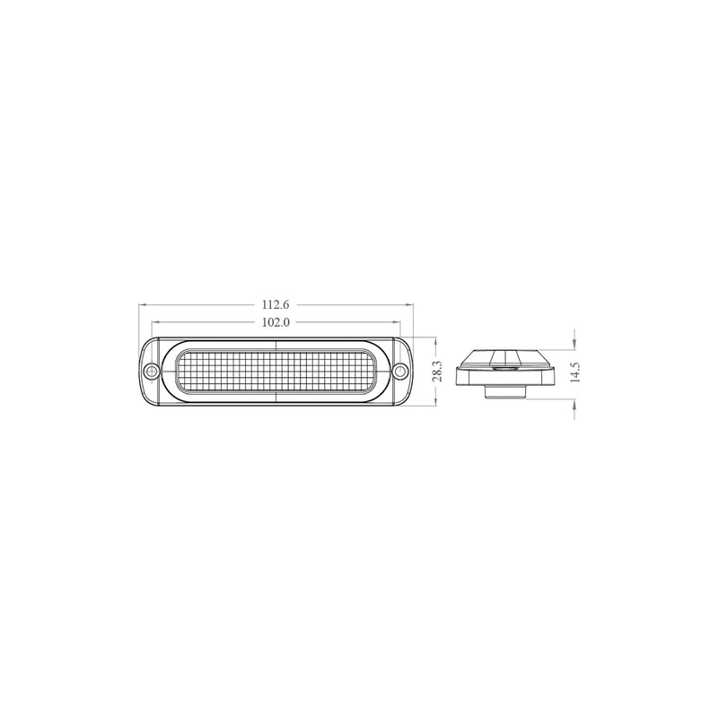 Ring Slimline Amber 4 LED Strobe - RCV2214 Ring Automotive - Dynamic Drive