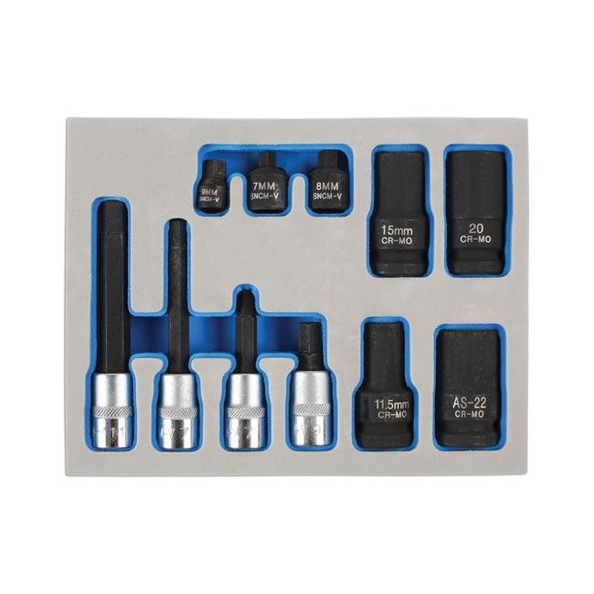 Laser Brake Caliper Socket & Bit Set 11pc - for German Vehicles 7064 Laser - Dynamic Drive