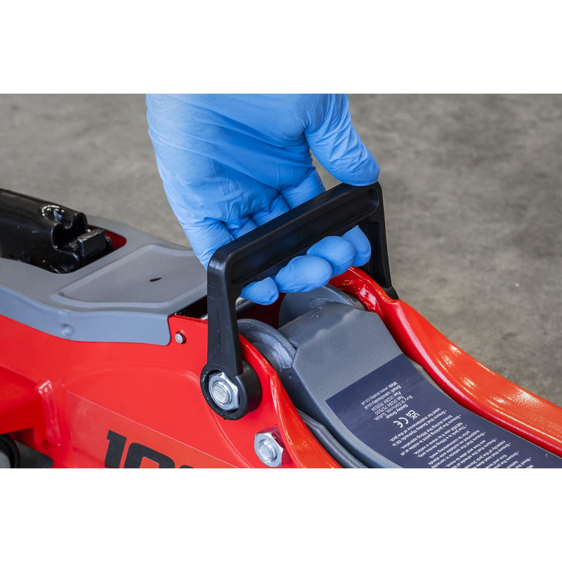 Sealey Low Profile Short Chassis Trolley Jack 2 Tonne - Red 1020LE Sealey - Dynamic Drive