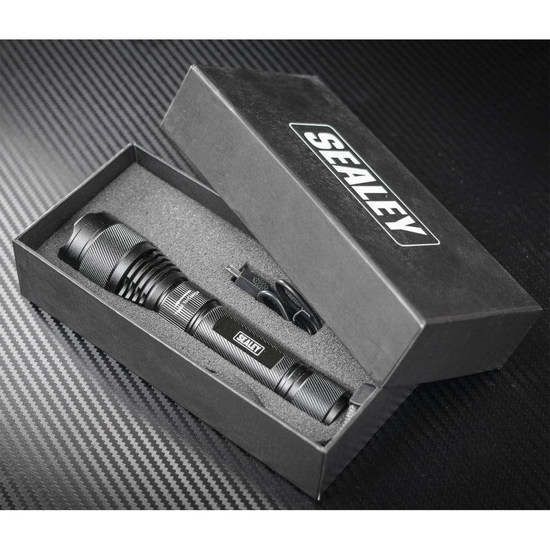 Aluminium Torch 10W Cree Xpl Led Adjustable Focus Sealey  - Dynamic Drive