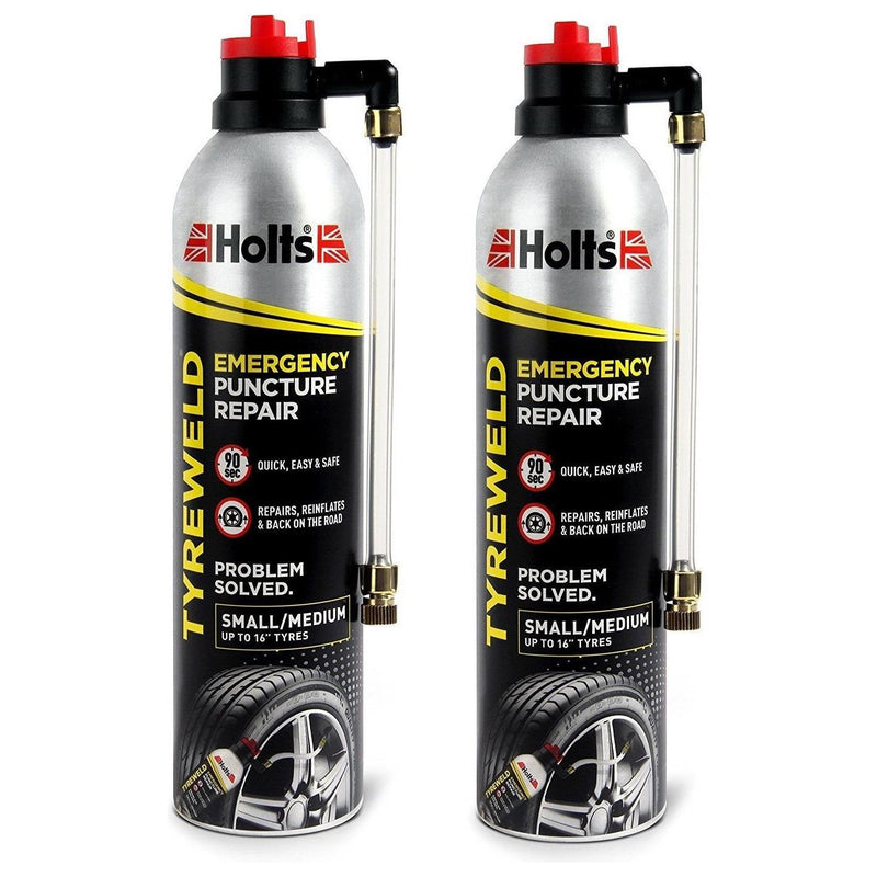 2x Holts Tyre Weld And Emergency Puncture Repair 400ml Holts - Dynamic Drive