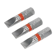 Sealey Power Tool Bit Slotted 6mm Colour-Coded S2 25mm Pack of 3 AK210509 Sealey - Dynamic Drive
