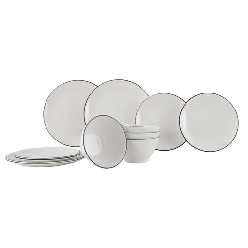 Gimex Linea Line Tableware Black 12 Pieces Gimex - Dynamic Drive