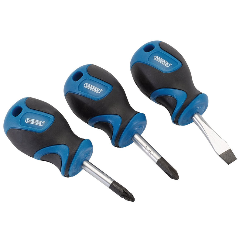 Draper Stubby Soft Grip Screwdriver Set (3 Piece) 32604 Draper - Dynamic Drive