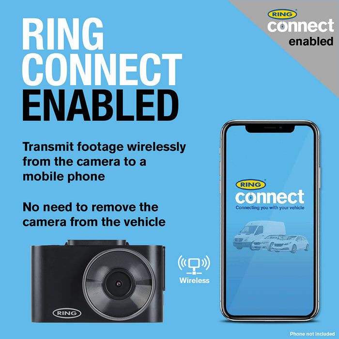 Ring Car Dash Camera Motion Sensor HD 1296p Wi-Fi & App Enabled GPS Driving Ring Automotive  - Dynamic Drive