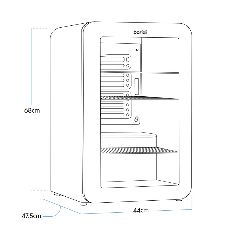 Baridi Retro Style Drinks/Beer & Wine Fridge 70L Capacity DH222 Baridi - Dynamic Drive