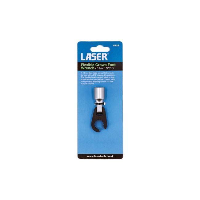 Laser Flexible Crows Foot Wrench 14mm 3/8"D 8429 Laser - Dynamic Drive