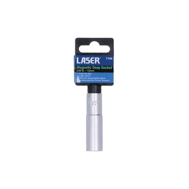 Laser Magnetic Deep Socket 3/8"D 13mm 7789 Laser - Dynamic Drive