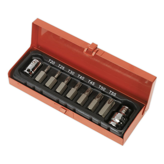 Sealey TRX-Star* Bit & Holder Set 9pc 3/8" & 1/2"Sq Drive AK6210 Sealey - Dynamic Drive