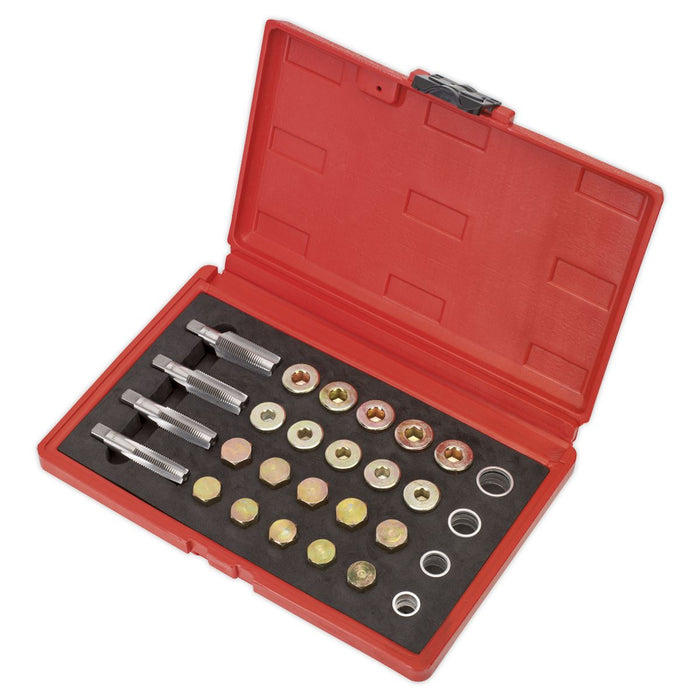 Sealey Oil Drain Sump Plug Thread Repair Tool Set M13-M20 Taps Gearbox Sealey  - Dynamic Drive