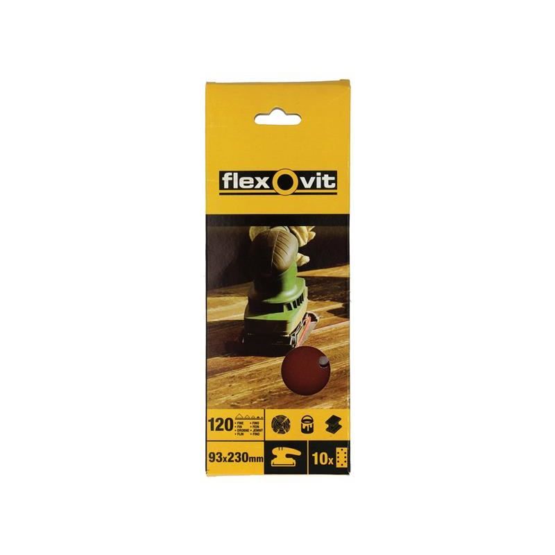 Flexovit 1/3 Sanding Sheets Perforated Coarse 50 Grit (Pack 10) Flexovit - Dynamic Drive