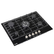 Baridi Gas Hob with 5 Cooking Zones 70cm - Black DH228 Baridi - Dynamic Drive