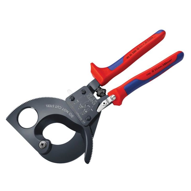 Knipex Ratchet Action Cable Shears Multi-Component Grip 280mm Knipex - Dynamic Drive