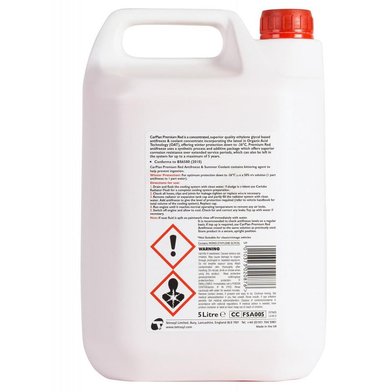 CarPlan FSA005 5 Star Red Antifreeze 5Lt CarPlan - Dynamic Drive