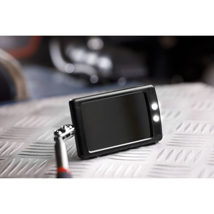 Sealey Telescopic Inspection Mirror 52 x 83mm with 2 LEDs S0948 Sealey - Dynamic Drive