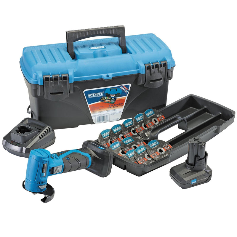 Draper Storm Force 10.8V Angle Grinder/Cut-Off Tool Kit - Tool Kit 2 Draper - Dynamic Drive