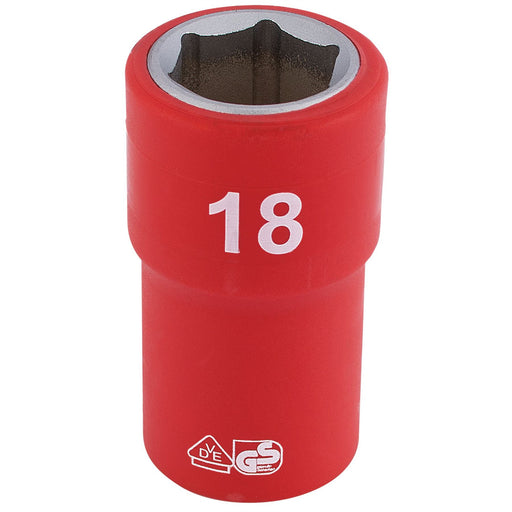 Draper Fully Insulated VDE Socket, 1/2" Sq. Dr., 18mm 31869 Draper - Dynamic Drive