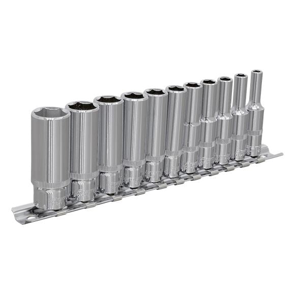 Sealey Socket Set 11pc 1/4"Sq Drive 6pt Deep WallDrive Imperial AK2671 Sealey  - Dynamic Drive