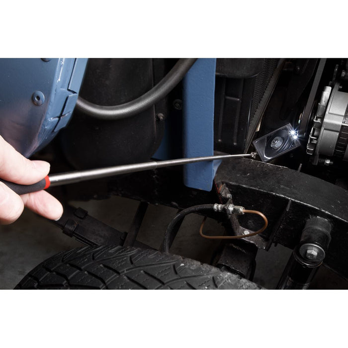 Sealey Telescopic Inspection Mirror 52 x 83mm with 2 LEDs S0948 Sealey - Dynamic Drive