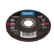 Draper Aluminium Oxide Flap Disc, 115 x 22.23mm, 60 Grit 82360 Draper - Dynamic Drive