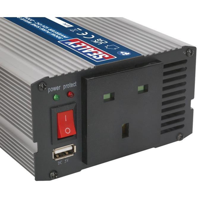 Sealey Power Inverter Pure Sine Wave 300W 12V DC 230V ~ 50Hz PSI300 Sealey - Dynamic Drive