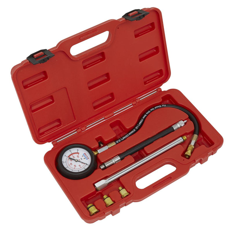Sealey Petrol Engine Compression Tester Deluxe Kit 6pc VSE300D Sealey - Dynamic Drive