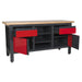 Sealey Workstation with 2 Drawers 2 Cupboards & Open Storage AP1905A Sealey - Dynamic Drive