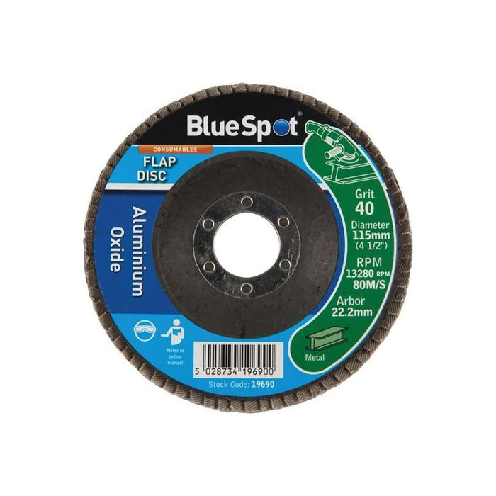 Bluespot Tools Sanding Flap Disc 115mm 40 Grit BlueSpot Tools - Dynamic Drive