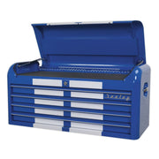 Sealey Topchest 4 Drawer Wide Retro Style Blue with White Stripes AP41104BWS Sealey - Dynamic Drive