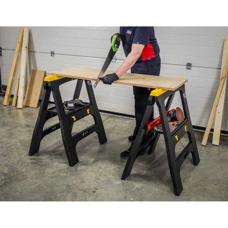 Sealey Heavy-Duty Folding Composite Trestles FDT42 Sealey - Dynamic Drive