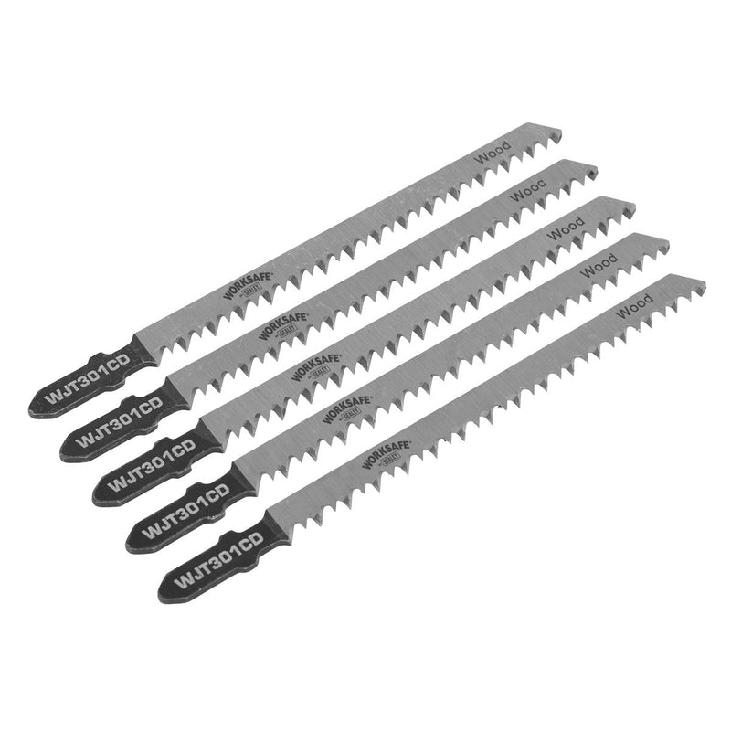 Sealey Jigsaw Blade Wood & Plastics 90mm 8tpi Pack of 5 WJT301CD Sealey - Dynamic Drive